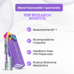 Blend Tesamorelin + Ipamorelin - Riduzione Grasso Viscerale, Pulsatilità GH Sinergica, Profilo Secretagogo Selettivo, Preservazione Massa Magra