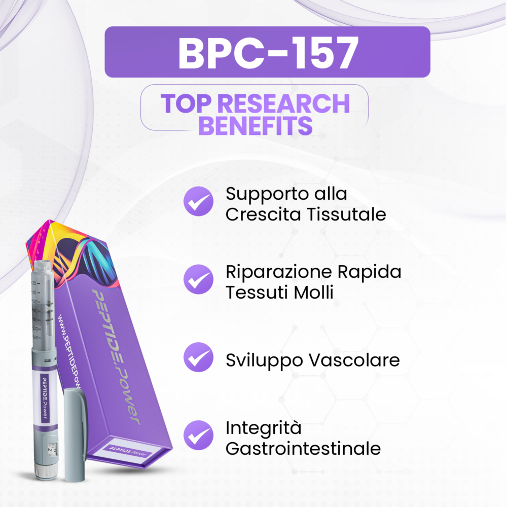 BPC-157 Benefici: Supporto alla Crescita Tissutale, Riparazione Rapida Tessuti Molli, Sviluppo Vascolare
