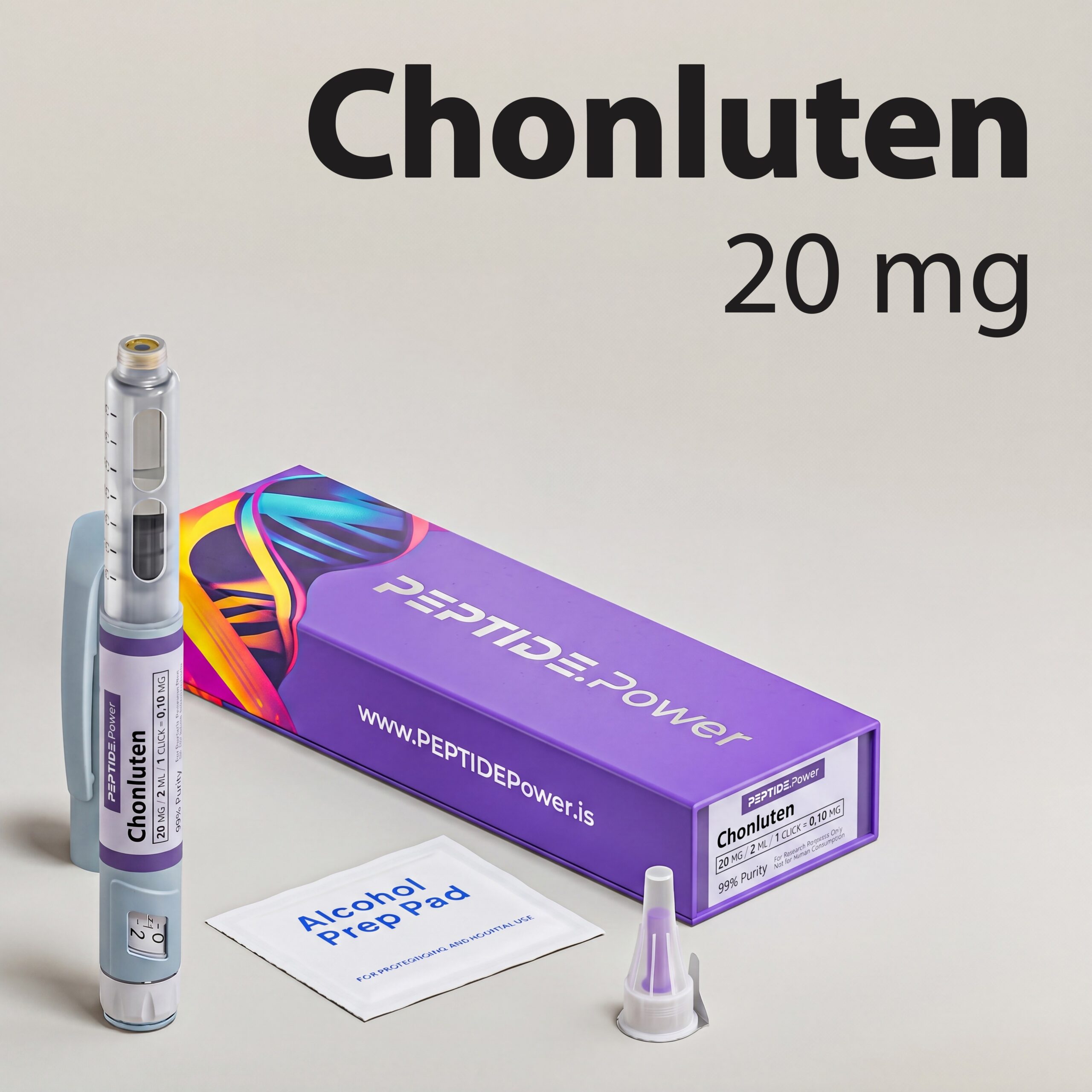 Chonluten - PEPTIDE.Power Chonluten: 20 mg - Pre-Mixed Research Peptide Pen, 99%+ Purity (CoA) | PEPTIDE.Power