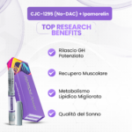 CJC-1295 (No-DAC) + Ipamorelin Benefici: Rilascio GH Potenziato, Recupero Muscolare, Metabolismo Lipidico Migliorato