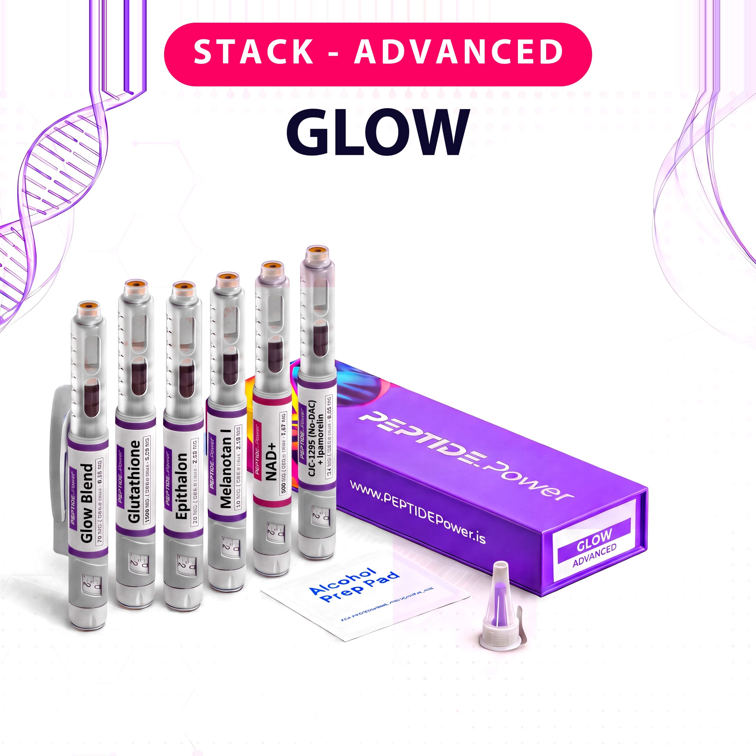 Glow - Advanced - PEPTIDE.Power Glow - Advanced - Pre-Mixed Research Peptide Pen, 99%+ Purity (CoA) | PEPTIDE.Power
