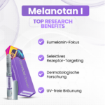 Melanotan I Vorteile: Eumelanin-Fokus, Selektives Rezeptor-Targeting, Dermatologische Forschung, UV-freie Bräunung