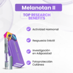 Melanotan II Beneficios: Actividad Hormonal, Respuesta Eréctil, Investigación en Adiposidad, Fotoprotección Cutánea