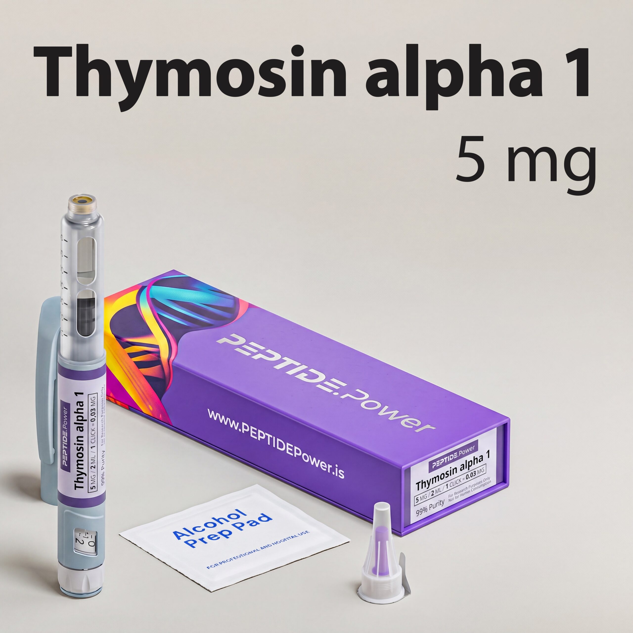 Thymosin Alpha 1 - PEPTIDE.Power Thymosin Alpha 1: 5 mg - Penna di Peptide da Ricerca Premiscelata, 99%+ Purezza (CoA) | PEPTIDE.Power